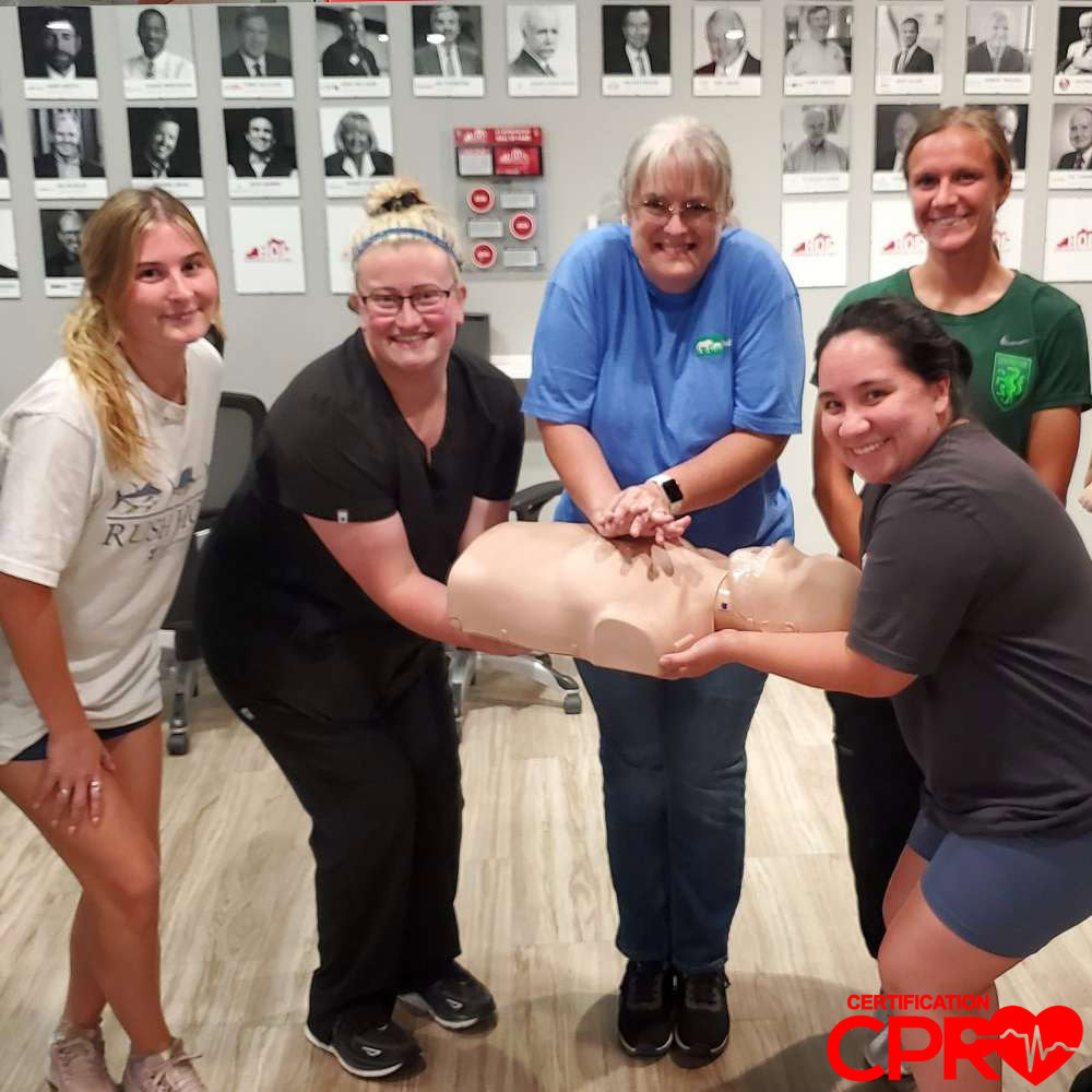 Group CPR training session in Nashville with certification course.