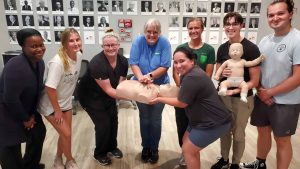 Group CPR training session in Nashville for certification.