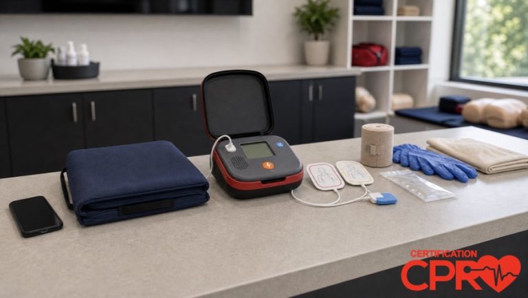 AED trainer and CPR classroom supplies for learning the Chain of Survival in Nashville.